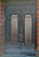 The door of the the somwhat gloomy Christ Scientist's building in Widmore Road