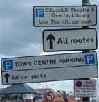 A collection of signs in Tweedy Road - basically, just keep going!